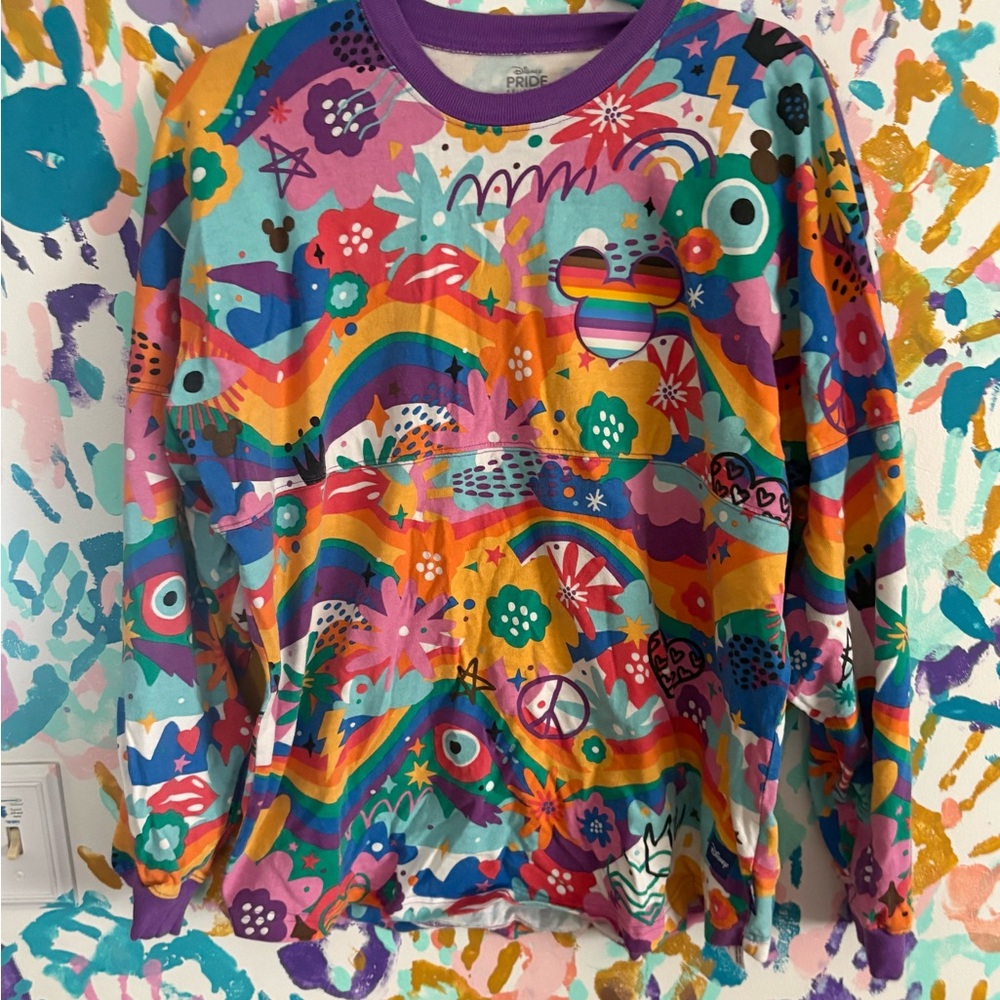 Disney Multicolor Rainbow Long Sleeve Top